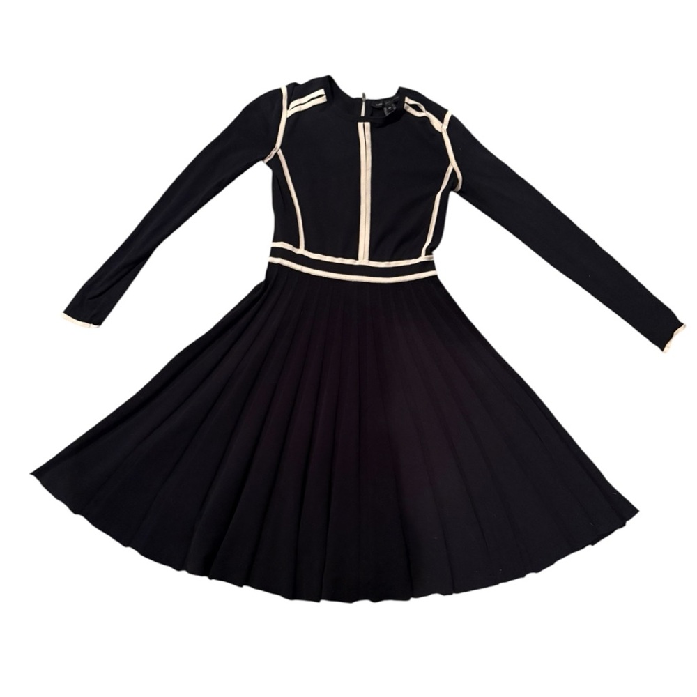 Marc By Marc Jacobs Black & Cream Midi Dress with Pleats | XS - Picture 2 of 6
